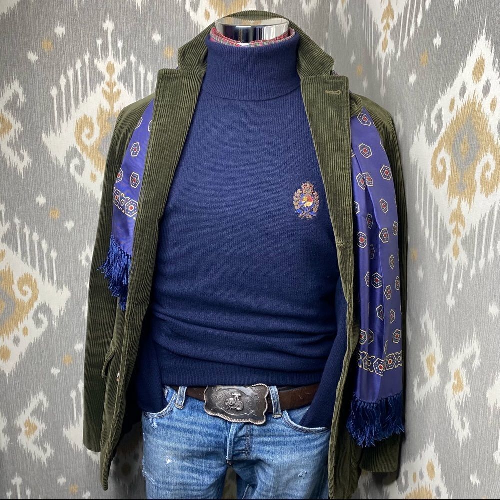 Polo Ralph Lauren Vintage Olive Green Cotton Corduroy Messenger Sport Coat